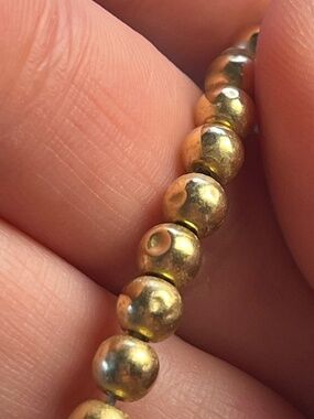 Vintage Solid 14K Yellow Gold Round Ball Bead Necklace 11.06g